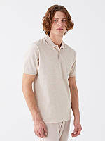 Бежеве чоловіче поло LC Waikiki/ЛС Вайкікі з білим принтом. фірмова Туреччина