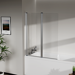 Скляна шторка для ванни AVKO Glass RDY19 100x140 Silver