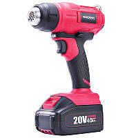 Акумуляторний фен будівельний Worcraft CHG-S20Li з АКБ (4А) і ЗП, промисловий