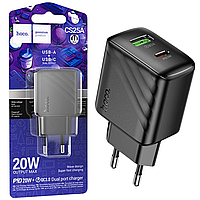 Мережевий зарядний пристрій Hoco CS25A QC3.0 (1Type-C/1USB/20W) чорний