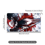 Великий килимок для миші з дизайном аніме-дівчини з мечем, розмір 80/40, фото 4