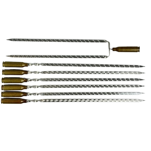 Набір шампурів з гільзою (6 шампурів + подвійний шампур для курки), фото 1