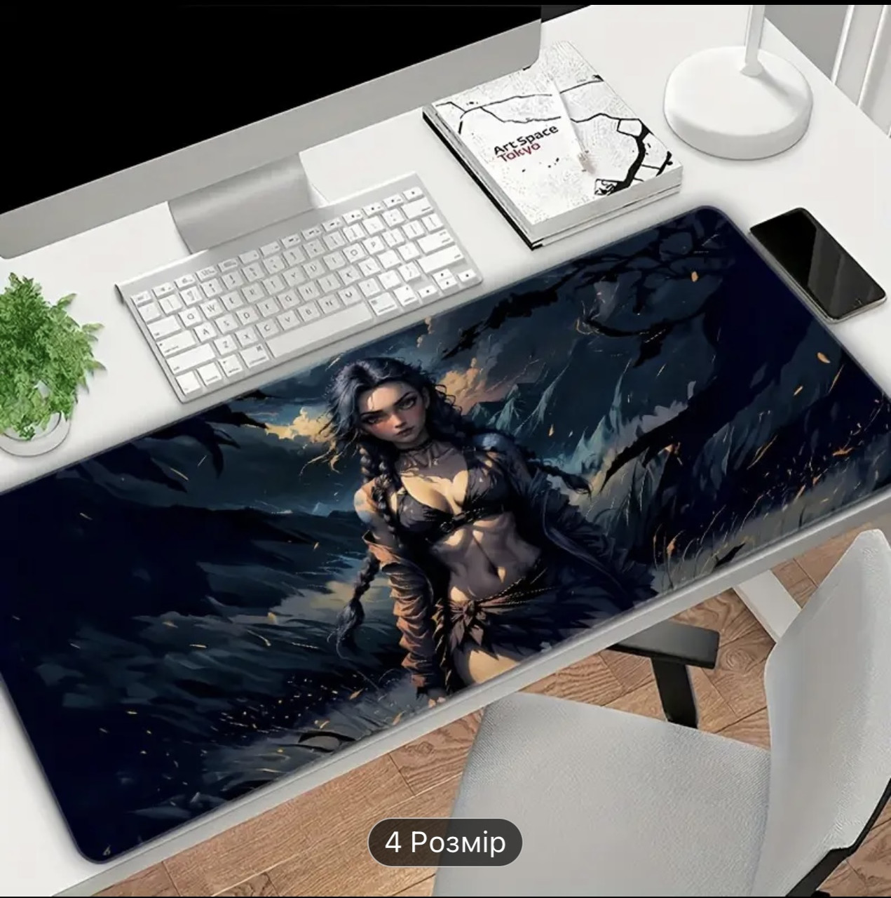 Великий килимок для миші з дизайном аніме-дівчини , розмір 80/40, фото 1