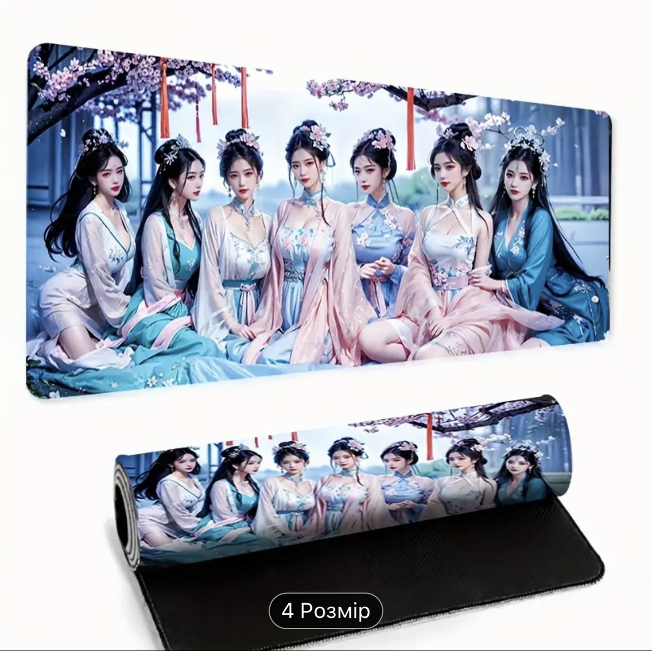 Килимок для миші з дизайном японських дівчат, розмір 60/30, фото 1