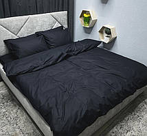 Полуторний комплект якісної  постільної білизни Бязь Gold Lux  150*220  Чорний