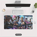 Килимок для миші з дизайном дівчат,які сидять на барній стійці, розмір 70/30, фото 3