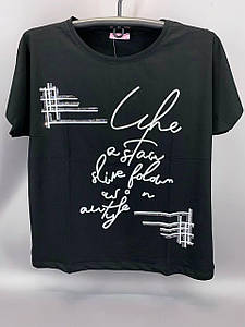 Футболка жіноча (збільшена) М  50-52 Чорний