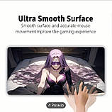 Великий килимок для миші з дизайном аніме-дівчини і фіолетових окулярах , розмір 80/30, фото 2