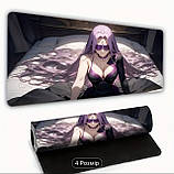 Великий килимок для миші з дизайном аніме-дівчини і фіолетових окулярах , розмір 80/30, фото 4
