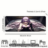 Великий килимок для миші з дизайном аніме-дівчини і фіолетових окулярах , розмір 80/30, фото 5