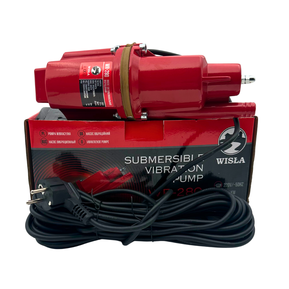 Вібраційний насос Wisla WR-280 Вт верхній забір H-70, 1500 л/год Польща Струмок Малиш Дачник