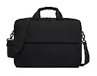 Сумка для ноутбука чорно-сіра 15.6"  Містка сумка для ноутбука Захисна сумка для ноутбука 15 дюймів чорно-сіра, фото 5