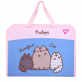 Папка-портфель Yes FC на блискавці з тканинними ручками "Pusheen"