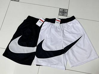 Чоловічі шорти Nike Big Swoosh Найк Біг Свуш чорно-білі літні модні спортивні