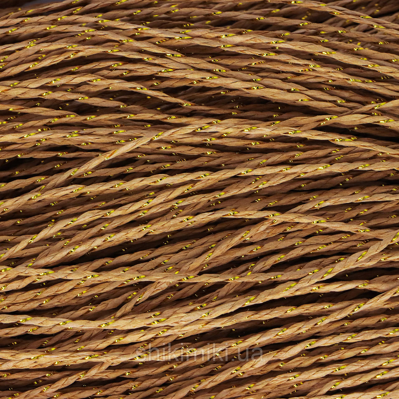 Пряжа Raffia кручена з люрексом, колір Персиковий, фото 1