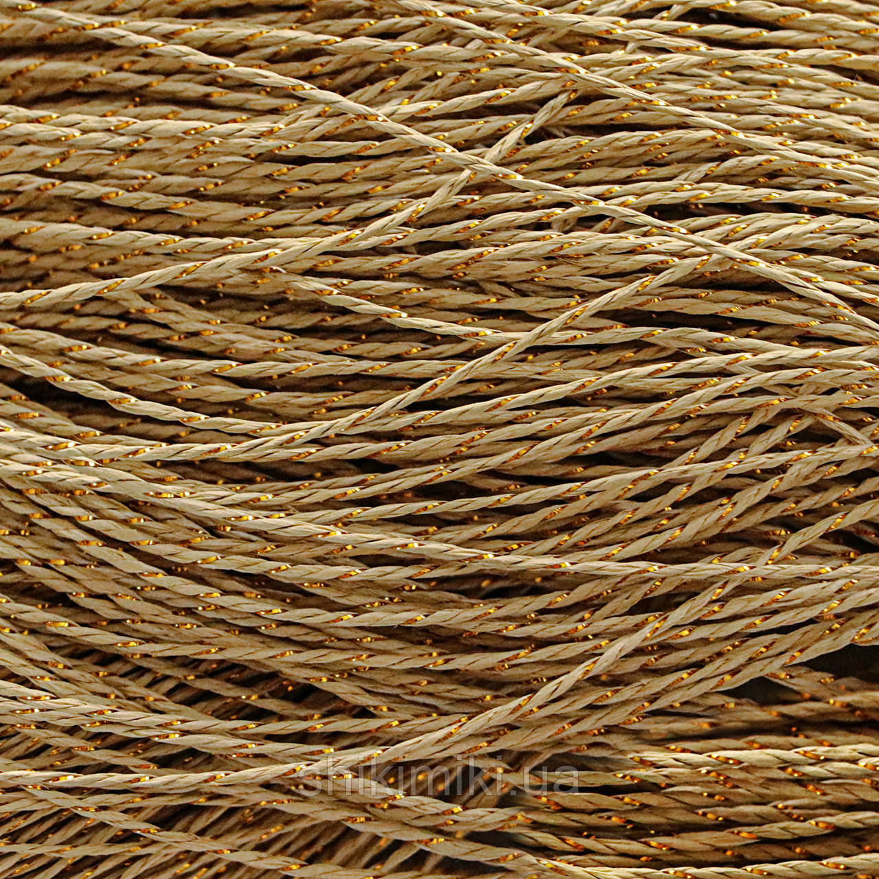 Пряжа Raffia кручена з люрексом, колір Пшеничний, фото 1