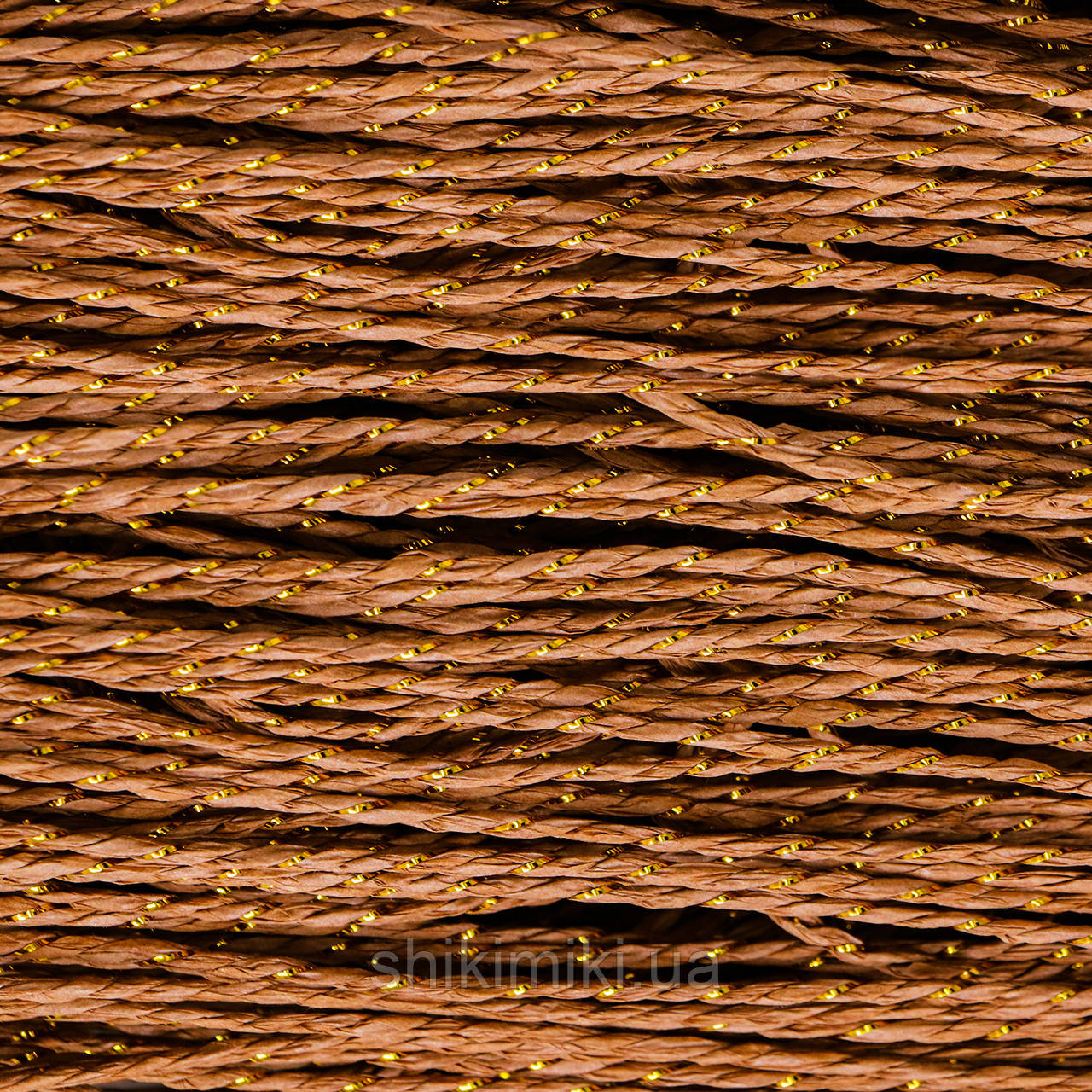 Пряжа Raffia кручена з люрексом, колір Рудий, фото 1