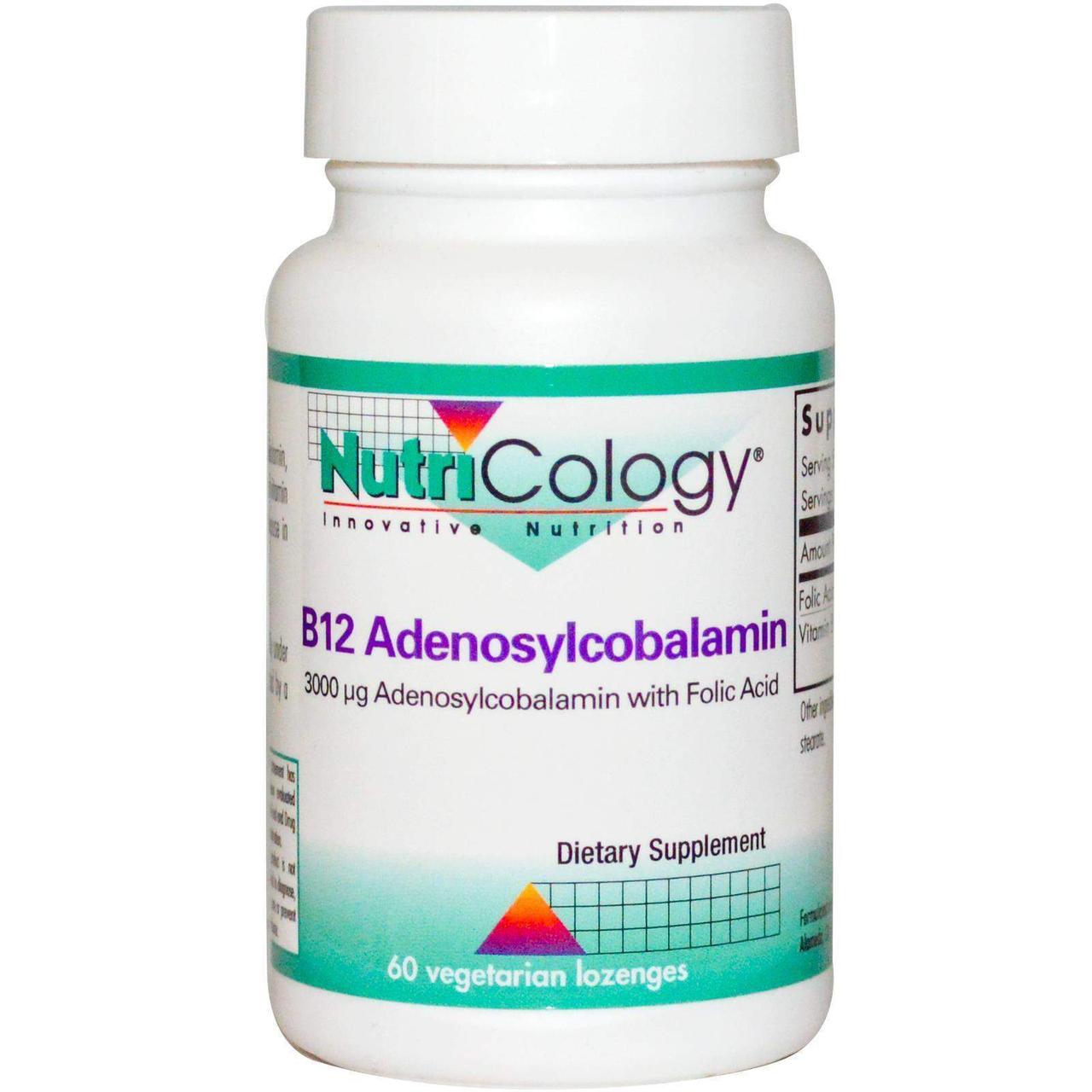 Вітамін В12 (аденозилкобаламін), Vitamin B12 Adenosylcobalamin, Nutricology, 60 вегетаріанських льодяників, фото 1