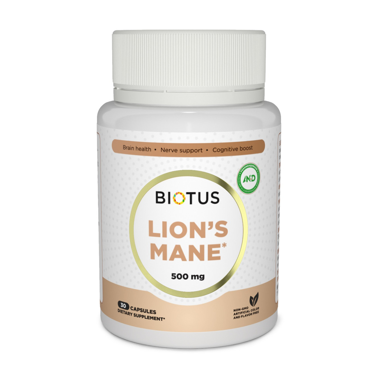 Їжовик гребінчастий, Lion's Mane, Biotus, 500 мкг, 30 капсул