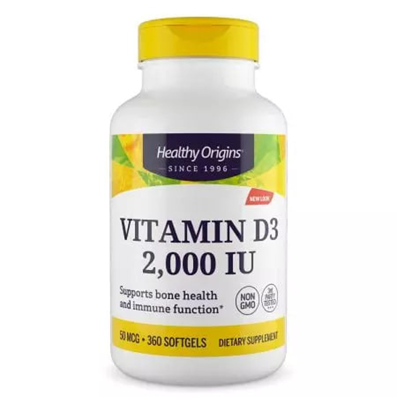 Вітамін D3 в маслі МСТ, Vitamin D3 in MCT Oil, Healthy Origins, 2000 МО, 360 гелевих капсул, фото 1