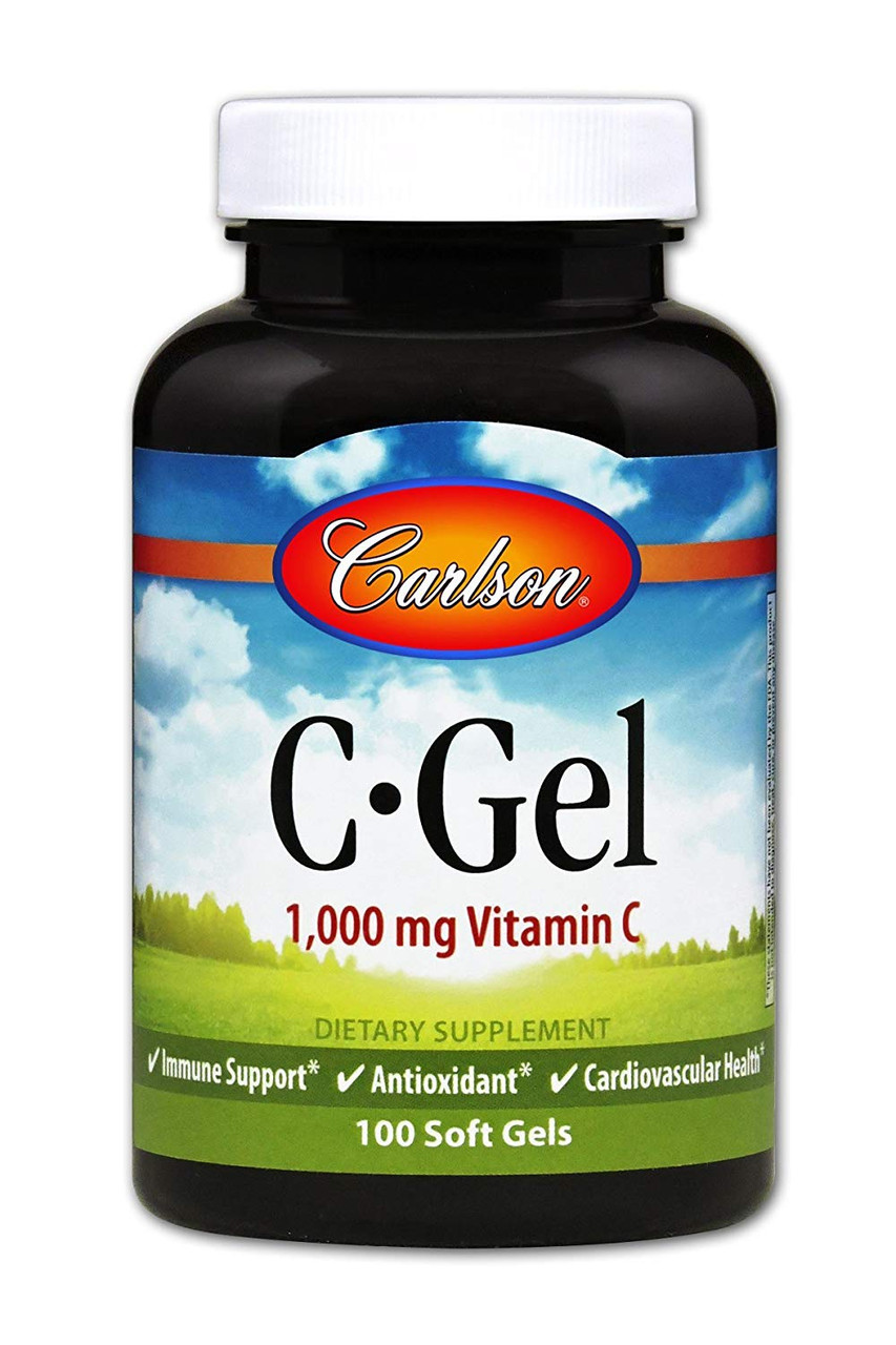 Вітамін C, C-Gel, Carlson, 1000 мг, 100 гелевих капсул, фото 1