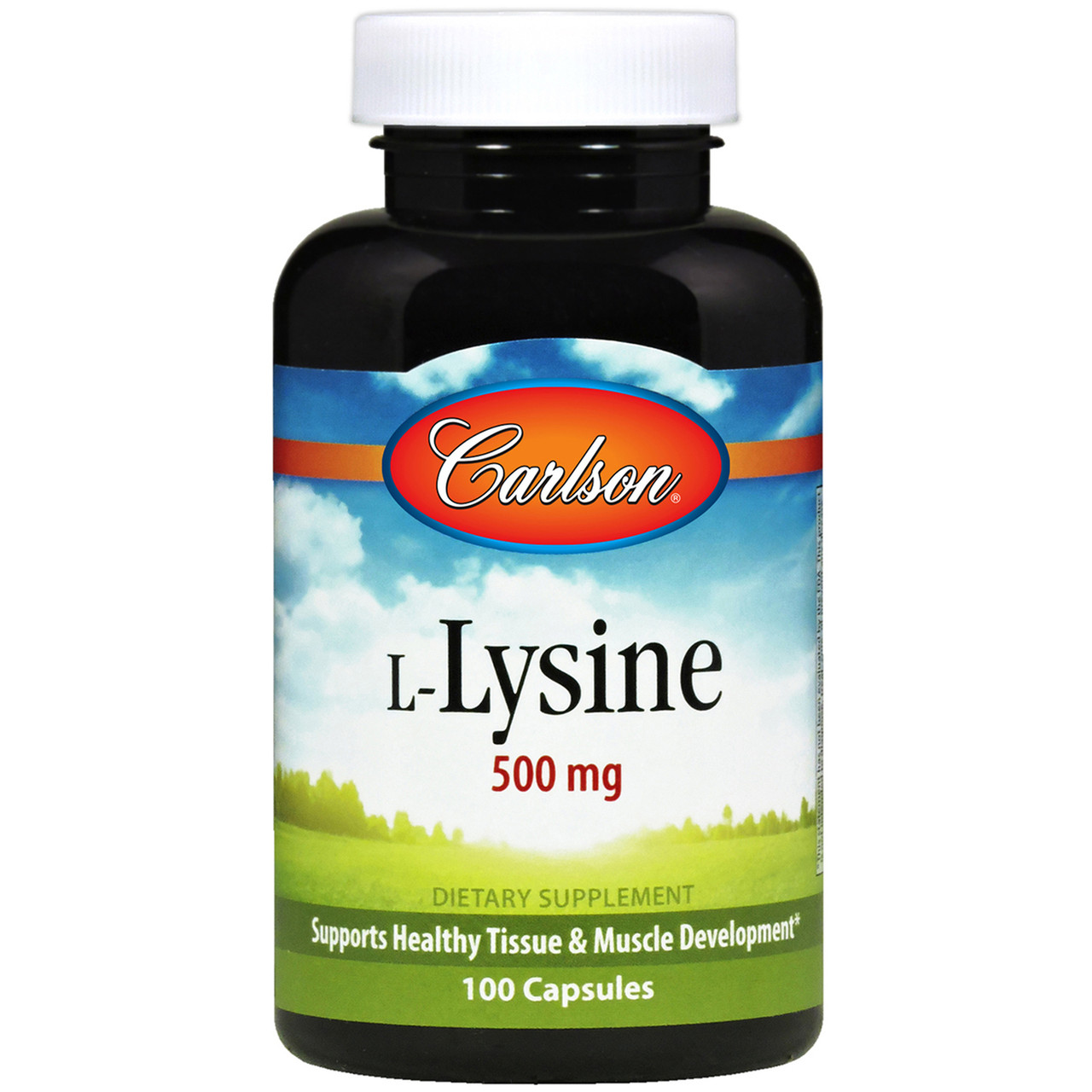 L-лізин, L-Lysine, Carlson, 500 мг, 100 капсул, фото 1