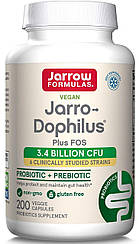 Пробіотики (дофілус), Jarro-Dophilus Plus FOS, Jarrow Formulas, з ФОС, 3.4 млрд КУО, 200 вегетаріанських капсул