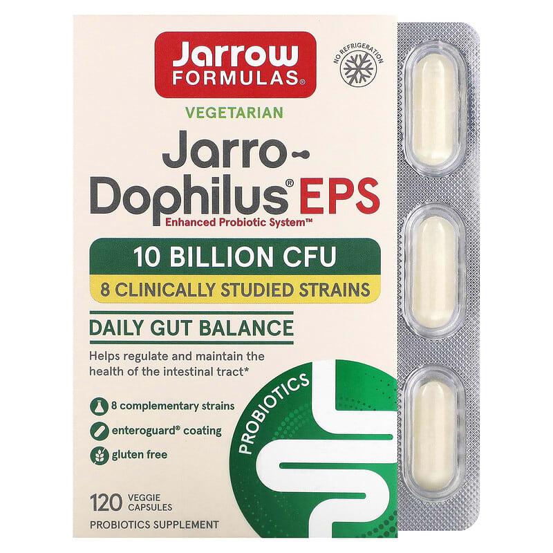 Пробіотики, Jarro-Dophilus EPS, Jarrow Formulas, 10 млрд, 120 рослинних капсул