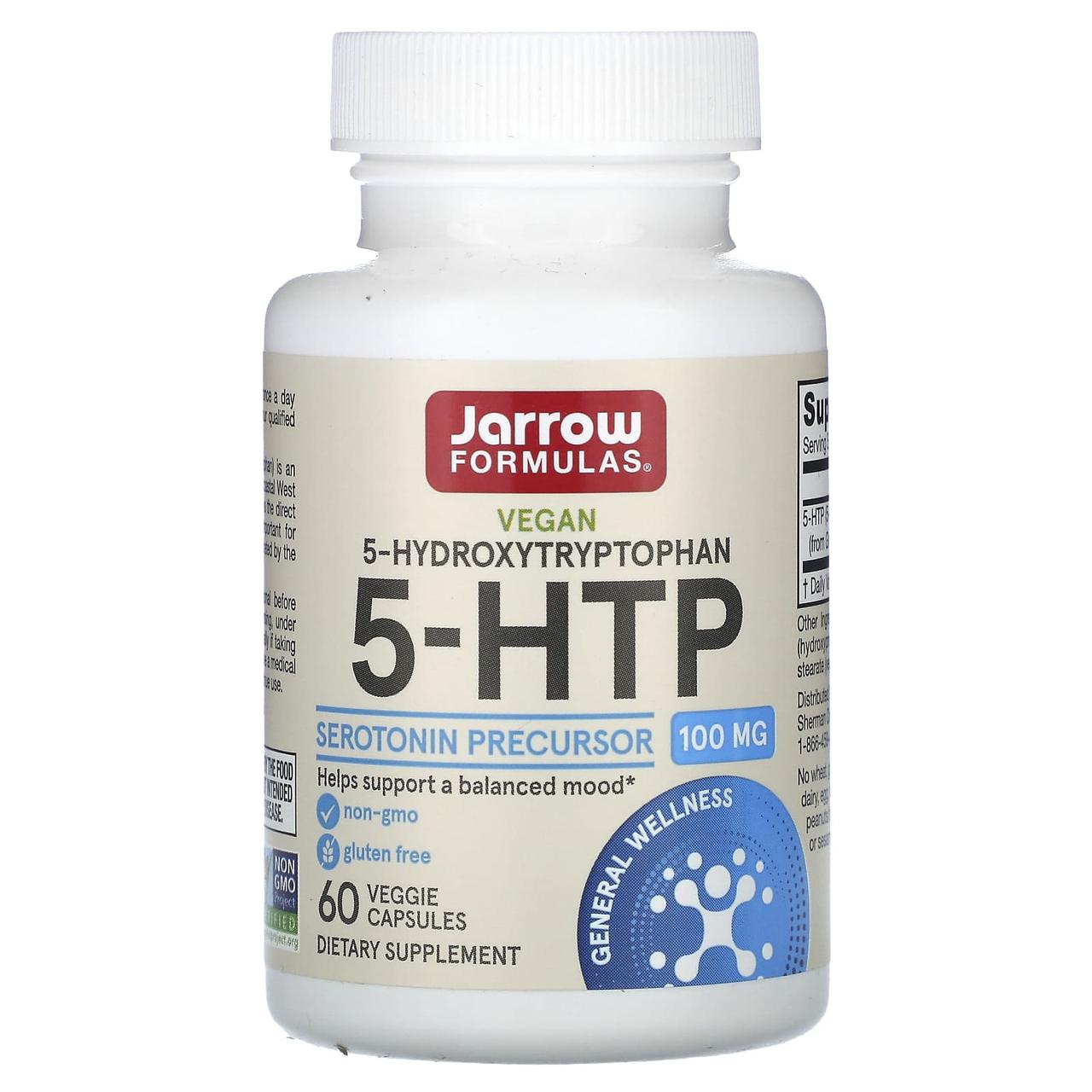 5-НТР, 5-гідрокси L-триптофан, Jarrow Formulas, 100 мг, 60 кап., фото 1