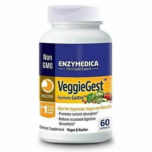 Ферменти для перетравлення рослинної клітковини, VeggieGest, Enzymedica, 60 капсул