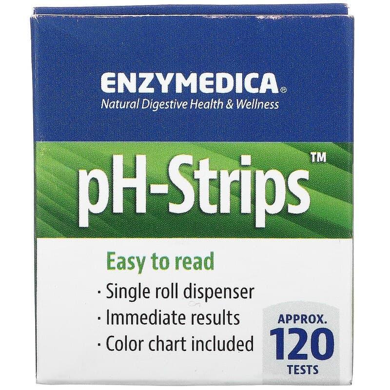 Тест-смужки для визначення рН, pH-Strips, Enzymedica, одноразовий дозатор, 132 тести