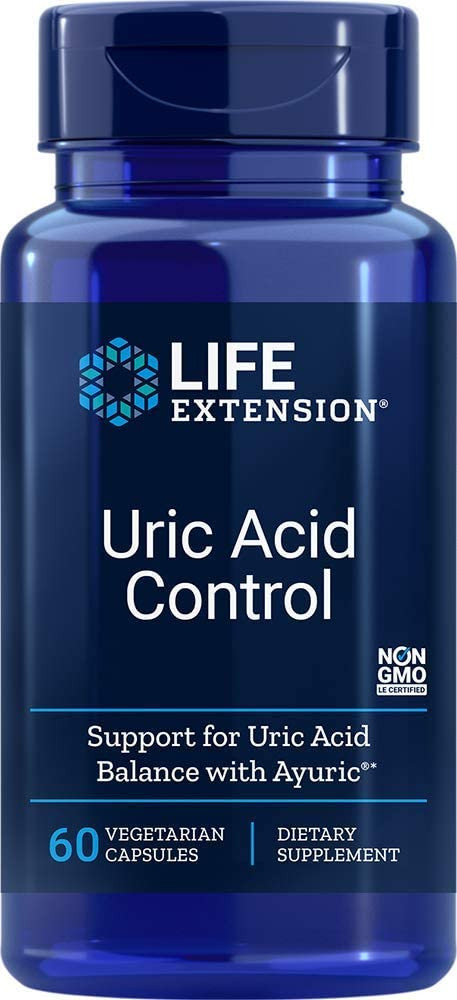 Сечова кислота, контроль, Uric Acid Control, Life Extension, 60 вегетаріанських капсул