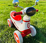 Дитячий біговел велобіг для дівчинки від 1.5 року 4х колісний з підсвічуванням та мелодіями УКРАЇНСЬКОЮ ОЗВУЧКОЮ, фото 5