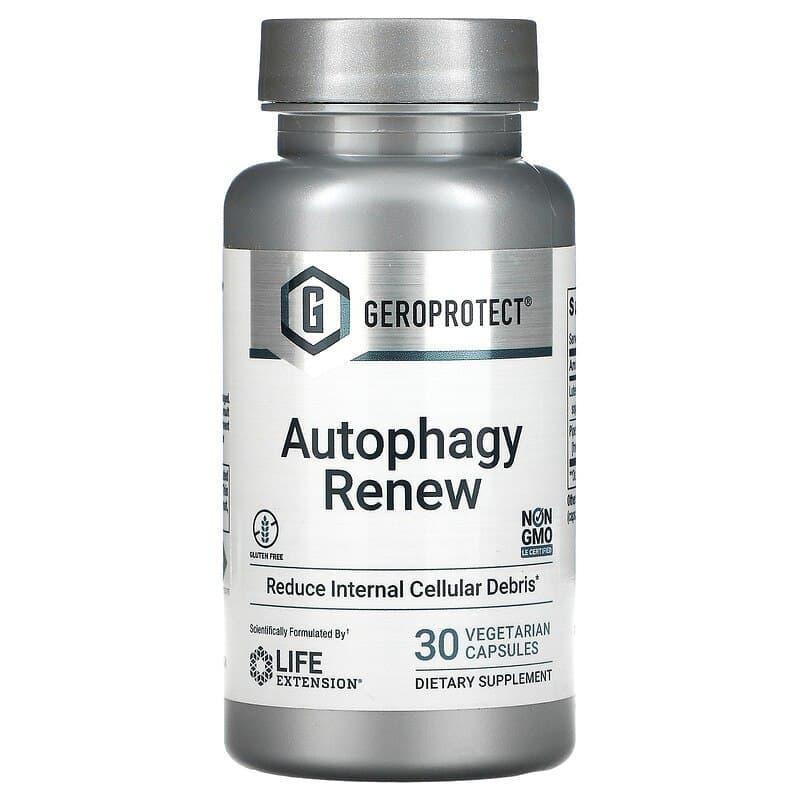 Формула довголіття, GeroProtect, Autophagy Renew, Life Extension, відновлення аутофагії, 30 вегетаріанських капсул