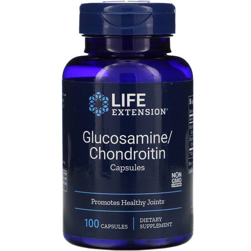 Глюкозамін, хондроїтин, Glucosamine / Chondroitin, Life Extension, 100 капсул, фото 1