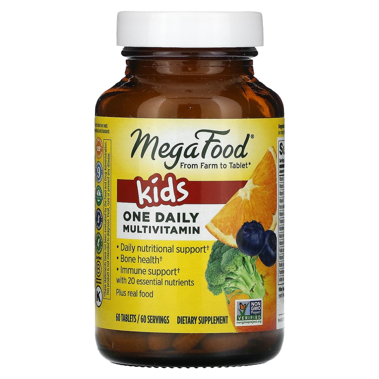 Вітаміни для дітей, Kid's One Daily, MegaFood, 1 в день, 60 таблеток, фото 1
