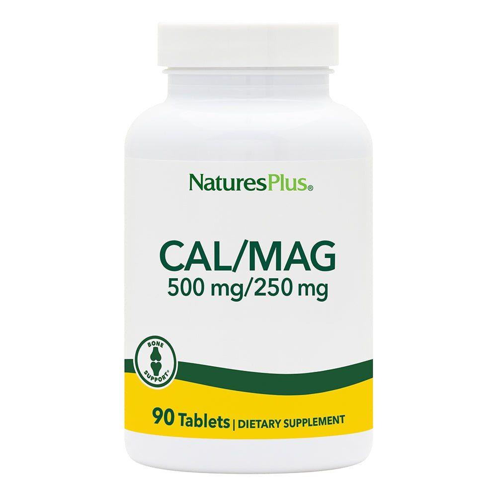 Кальцій та магній, Cal/Mag, Nature's Plus, 500 мг/250 мг, 90 таблеток, фото 1