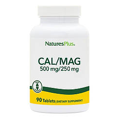 Кальцій та магній, Cal/Mag, Nature's Plus, 500 мг/250 мг, 90 таблеток