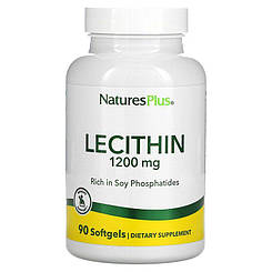 Лецитин, Lecithin, Nature's Plus, 1200 мг, 90 капсул