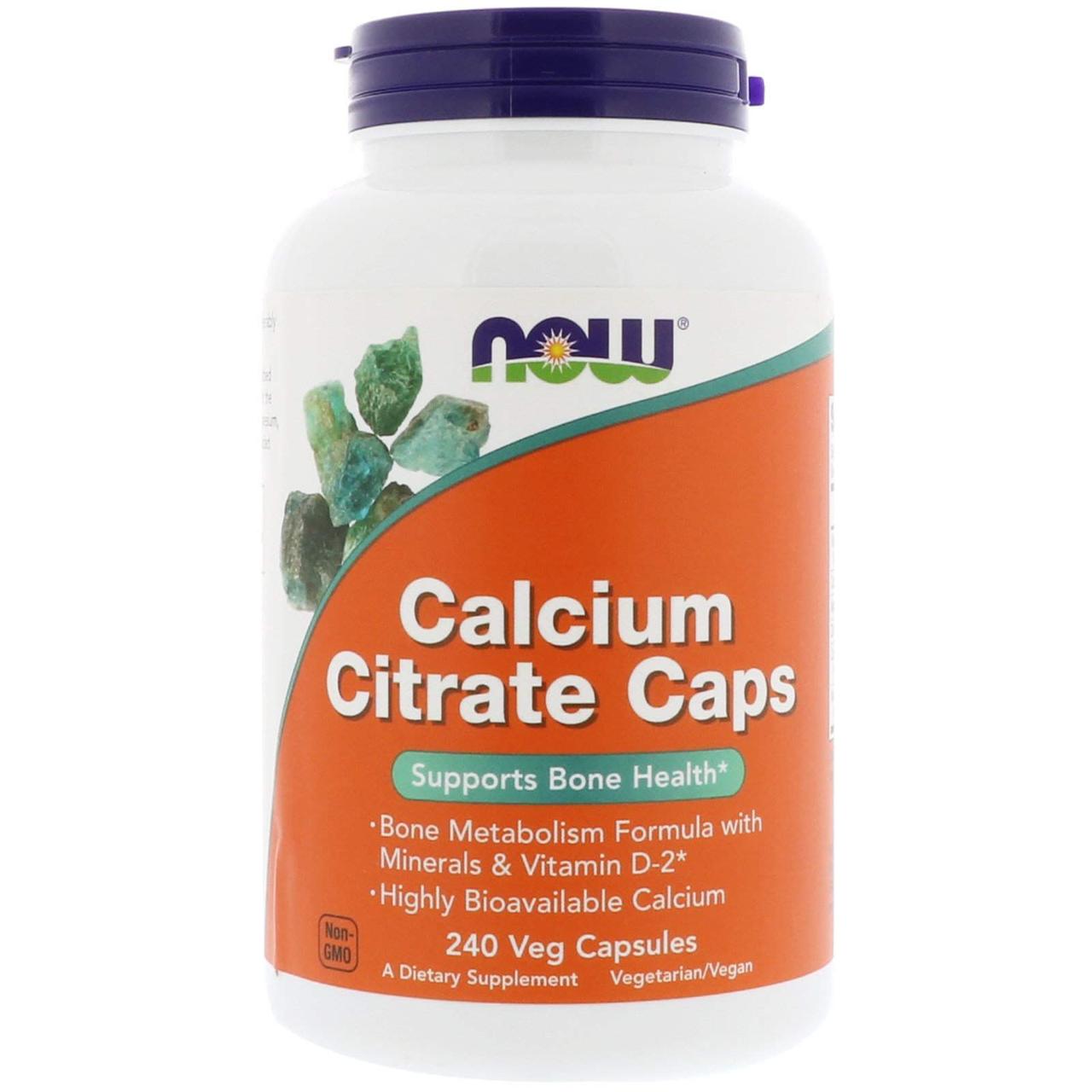 Цитрат кальцію з мінералами (Calcium Citrate), Now Foods, 240 вегетаріанських капсул