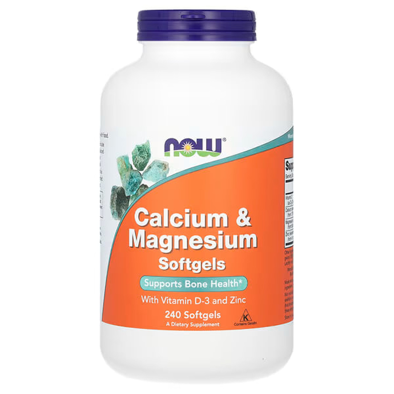 Кальцій та магній, Calcium & Magnesium, Now Foods, з вітаміном D-3 та цинком, 240 гелевих капсул, фото 1