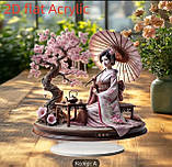 2D акрилова плоска статуя в стилі аніме з дівчиною біля сакури, 20 см., фото 2