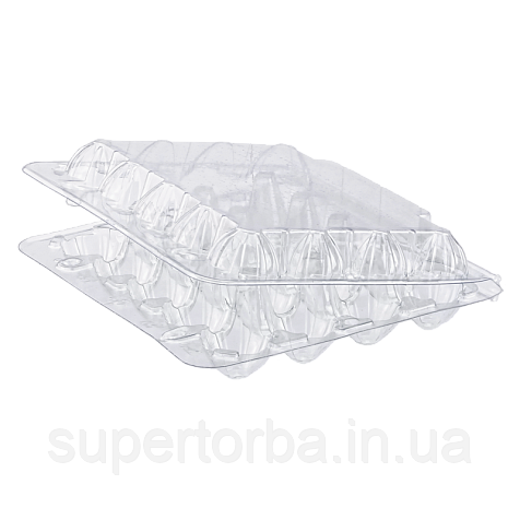 Пластикова упаковка для перепелиних яєць на 18 осередків прозора квадратна 50 шт/уп., фото 1