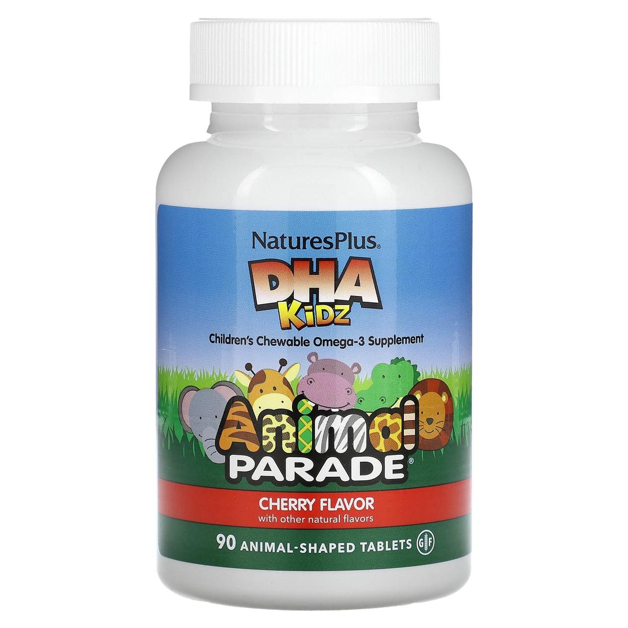 Риб'ячий жир для дітей, DHA for Kids, Nature's Plus, Animal Parade, вишневий смак, 90 жувальних цукерок, фото 1