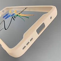 Чохол для Motorola G14 прозорий чохол з написом Ukraine з бежевою рамкою на телефон моторола г14 q07h, фото 3