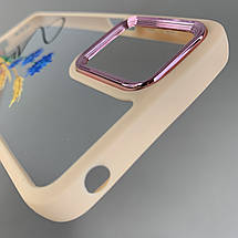 Чохол для Motorola G14 прозорий чохол з написом Ukraine з бежевою рамкою на телефон моторола г14 q07h, фото 4