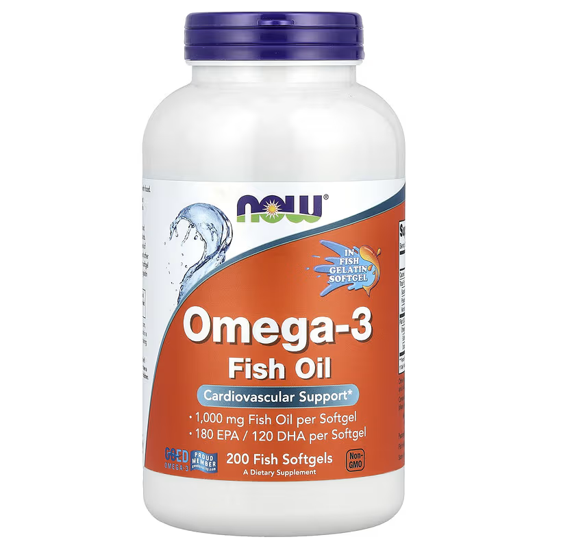 Омега-3 риб'ячий жир, Omega-3 Fish Oil, NOW Foods, 2000 мг, 200 рибних гелевих капсул (1000 мг у капсулі), фото 1
