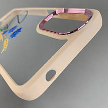 Чохол для Motorola G22 прозорий чохол з написом Ukraine з бежевою рамкою на телефон моторола г22 q07h, фото 4