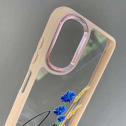 Чохол для Motorola G22 прозорий чохол з написом Ukraine з бежевою рамкою на телефон моторола г22 q07h, фото 2