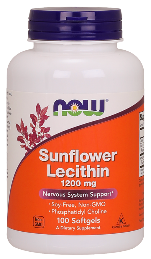 Соняшниковий лецитин, Sunflower Lecithin, Now Foods, 1200 мг, 100 гелевих капсул